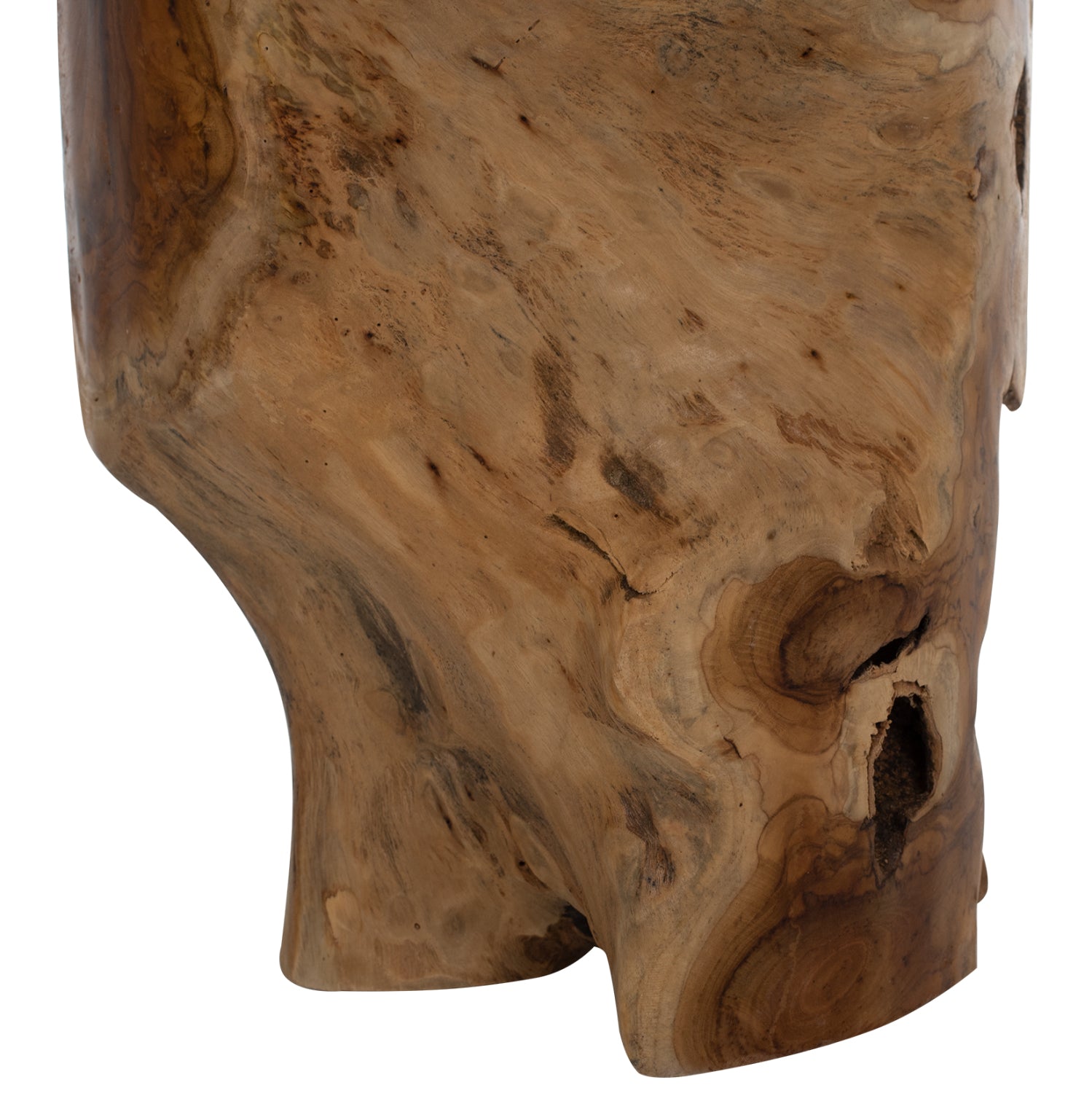 ΒΟΗΘΗΤΙΚΟ ΤΡΑΠΕΖΑΚΙ ΣΤΡΟΓΓΥΛΟ ΑΠΟ ΜΑΣΙΦ ΞΥΛΟ ΤEAK ΦΥΣΙΚΟ Φ30X45Υεκ.HM9350 - Pakobazaar