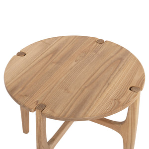 ΒΟΗΘΗΤΙΚΟ ΤΡΑΠΕΖΑΚΙ ΣΤΡΟΓΓΥΛΟ KATAL HM9932 ΞΥΛΟ SUNGKAI ΦΥΣΙΚΟ Φ59,5x50,5Υεκ. - Pakobazaar
