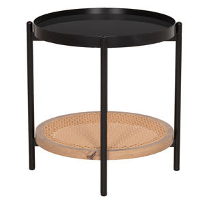 ΒΟΗΘΗΤΙΚΟ ΤΡΑΠΕΖΙ SEITZ HM18031 ΓΥΑΛΙ TOP-ΜΕΤΑΛΛΟ-RATTAN ΣΕ ΦΥΣΙΚΟ Φ50x56Υεκ. - Pakobazaar