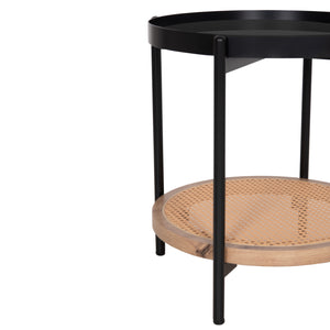 ΒΟΗΘΗΤΙΚΟ ΤΡΑΠΕΖΙ SEITZ HM18031 ΓΥΑΛΙ TOP-ΜΕΤΑΛΛΟ-RATTAN ΣΕ ΦΥΣΙΚΟ Φ50x56Υεκ. - Pakobazaar