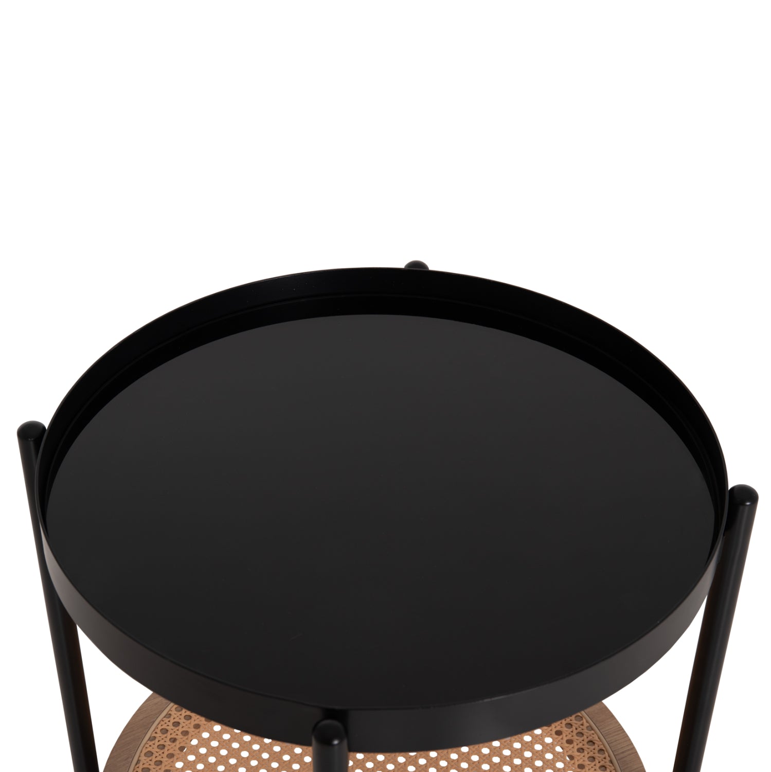 ΒΟΗΘΗΤΙΚΟ ΤΡΑΠΕΖΙ SEITZ HM18031 ΓΥΑΛΙ TOP-ΜΕΤΑΛΛΟ-RATTAN ΣΕ ΦΥΣΙΚΟ Φ50x56Υεκ. - Pakobazaar