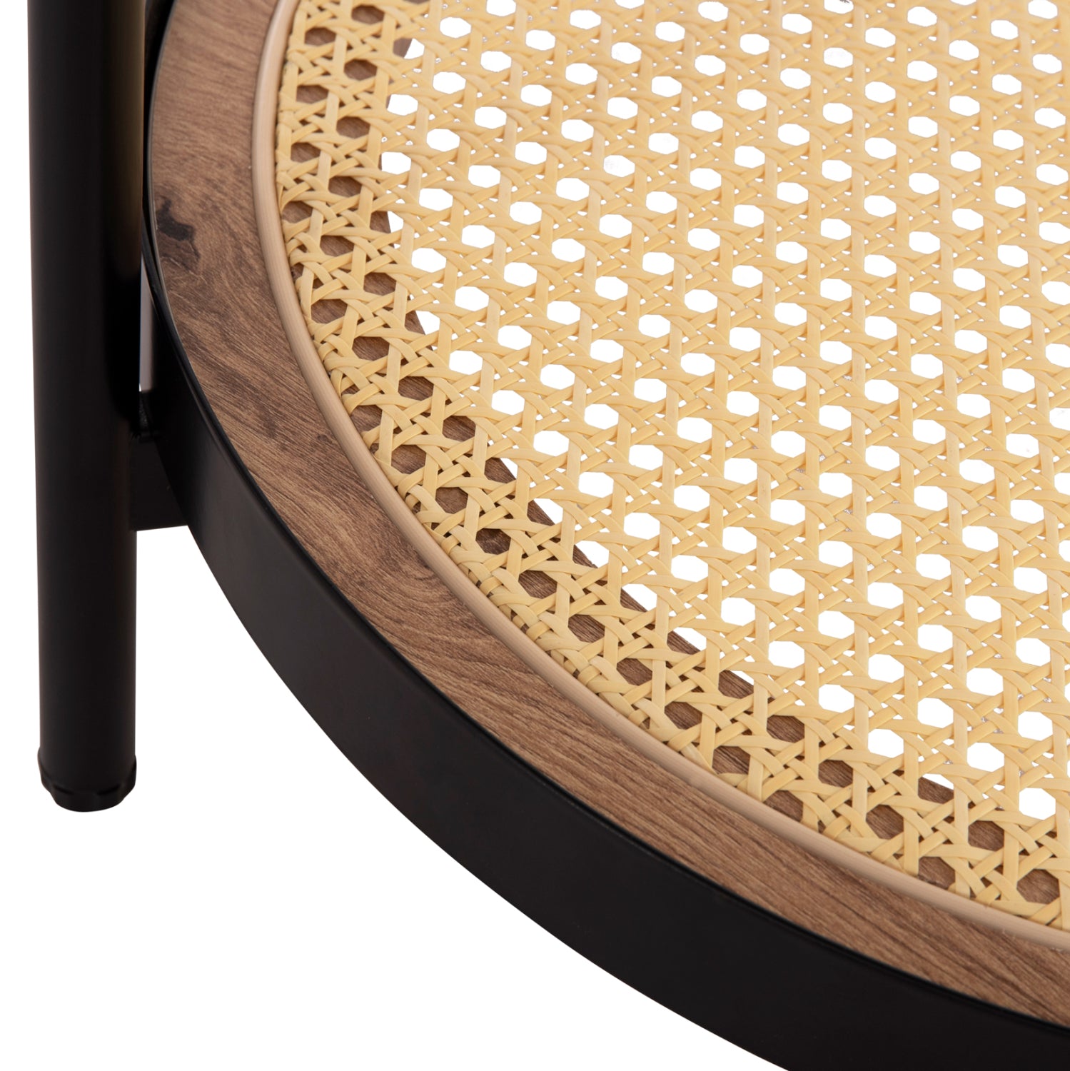 ΒΟΗΘΗΤΙΚΟ ΤΡΑΠΕΖΙ SEITZ HM18031 ΓΥΑΛΙ TOP-ΜΕΤΑΛΛΟ-RATTAN ΣΕ ΦΥΣΙΚΟ Φ50x55,5Υεκ. - Pakobazaar