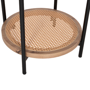 ΒΟΗΘΗΤΙΚΟ ΤΡΑΠΕΖΙ SEITZ HM18031 ΓΥΑΛΙ TOP-ΜΕΤΑΛΛΟ-RATTAN ΣΕ ΦΥΣΙΚΟ Φ50x56Υεκ. - Pakobazaar
