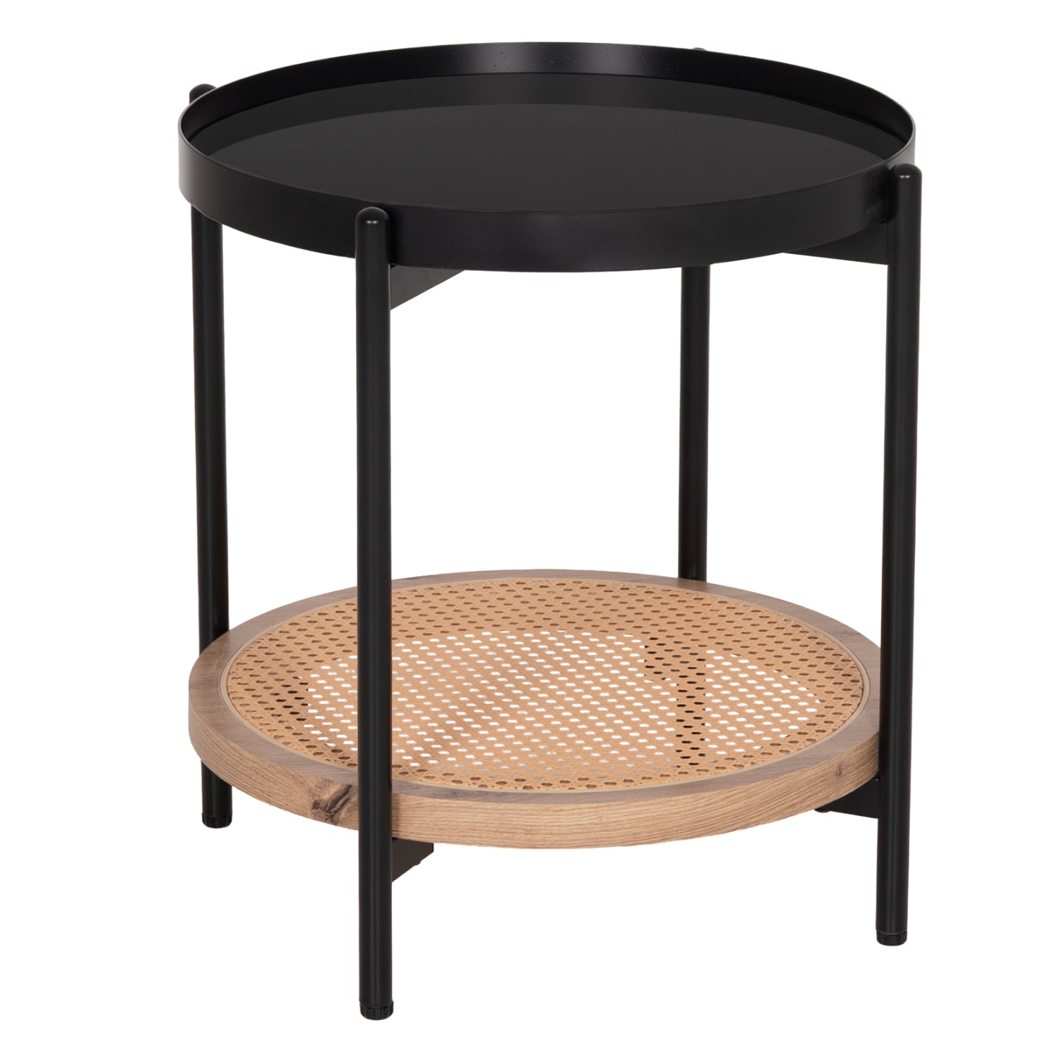 ΒΟΗΘΗΤΙΚΟ ΤΡΑΠΕΖΙ SEITZ HM18031 ΓΥΑΛΙ TOP-ΜΕΤΑΛΛΟ-RATTAN ΣΕ ΦΥΣΙΚΟ Φ50x56Υεκ. - Pakobazaar