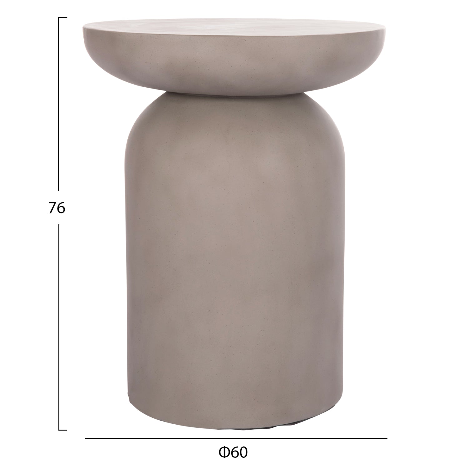 ΒΟΗΘΗΤΙΚΟ ΤΡΑΠΕΖΙ ANNA HM18160.03 FIBER CEMENT ΣΕ ΓΚΡΙ--Φ60x76Υεκ. - Pakobazaar
