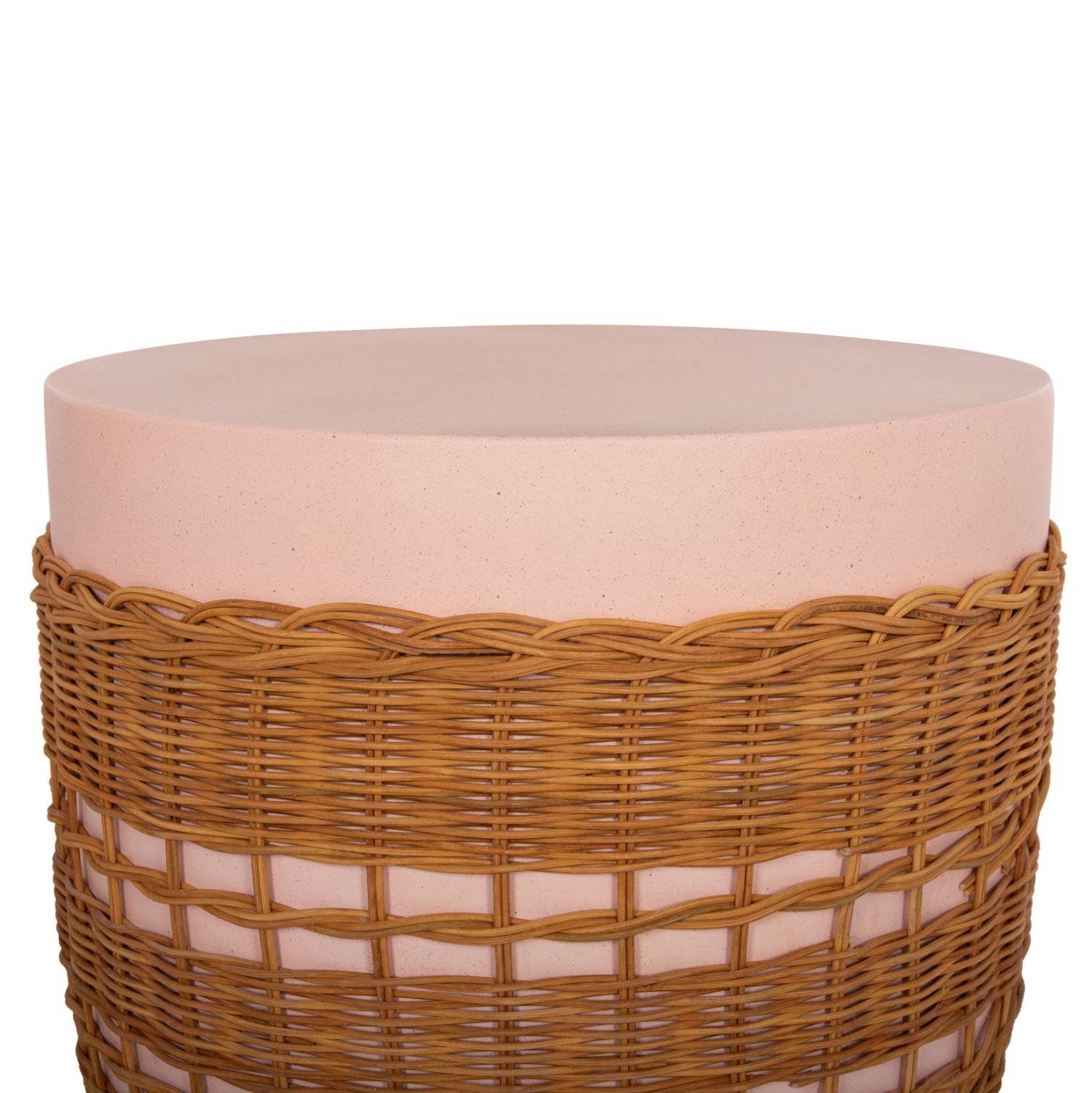 ΒΟΗΘΗΤΙΚΟ ΤΡΑΠΕΖΙ VILHENA HM18166 FIBER CEMENT ΡΟΖ-RATTAN ΦΥΣΙΚΟ Φ44.5x45Υεκ. - Pakobazaar