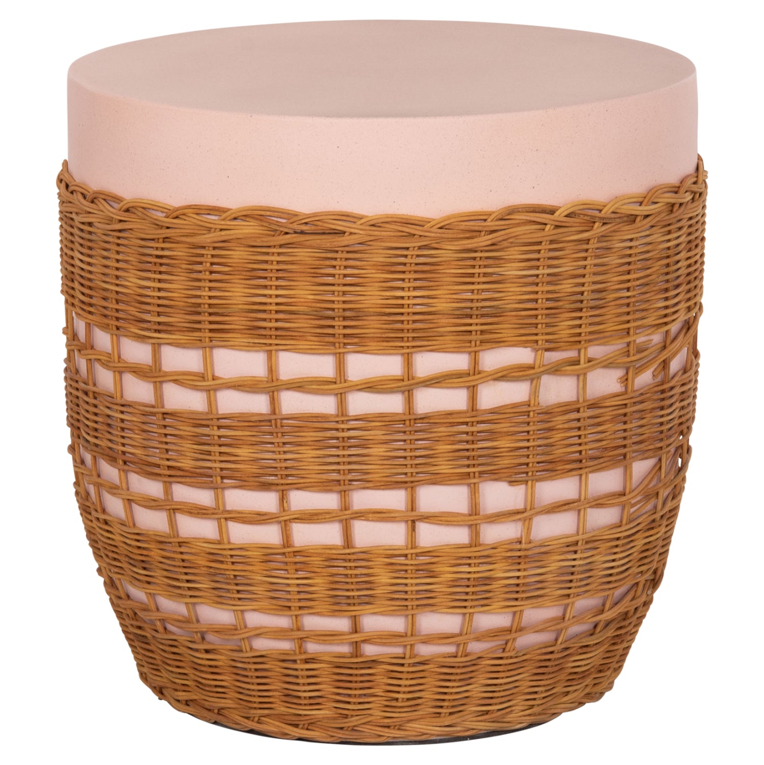 ΒΟΗΘΗΤΙΚΟ ΤΡΑΠΕΖΙ VILHENA HM18166 FIBER CEMENT ΡΟΖ-RATTAN ΦΥΣΙΚΟ Φ44.5x45Υεκ. - Pakobazaar