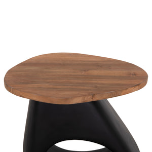 ΒΟΗΘΗΤΙΚΟ ΤΡΑΠΕΖΙ AIDA HM4692.01 FIBER CEMENT ΜΑΥΡΟ--ΞΥΛΟ TEAK TOP 47x60x59Υεκ - Pakobazaar