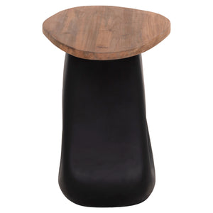 ΒΟΗΘΗΤΙΚΟ ΤΡΑΠΕΖΙ AIDA HM4692.01 FIBER CEMENT ΜΑΥΡΟ--ΞΥΛΟ TEAK TOP 47x60x59Υεκ - Pakobazaar