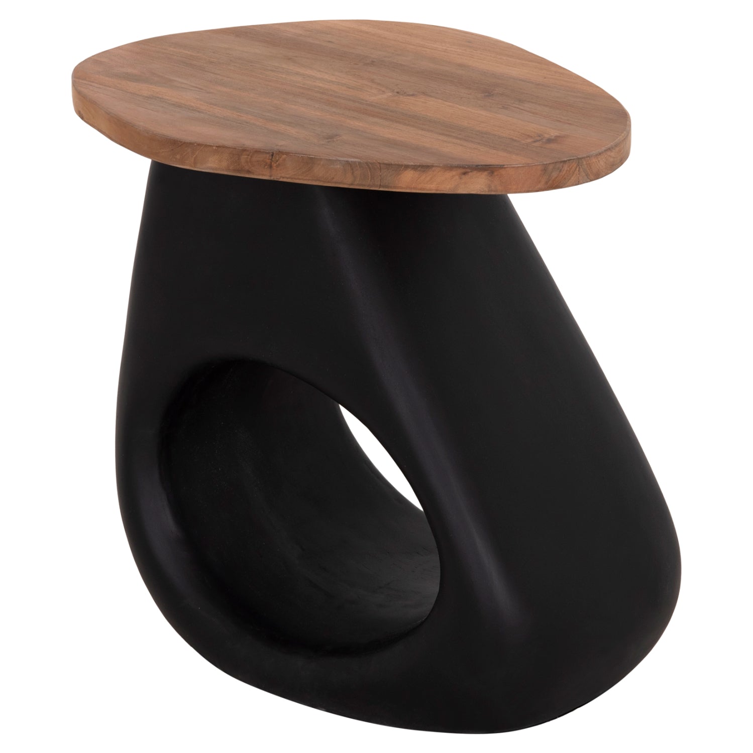 ΒΟΗΘΗΤΙΚΟ ΤΡΑΠΕΖΙ AIDA HM4692.01 FIBER CEMENT ΜΑΥΡΟ--ΞΥΛΟ TEAK TOP 47x60x59Υεκ - Pakobazaar