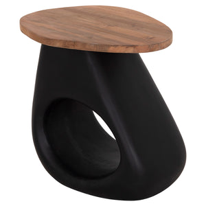 ΒΟΗΘΗΤΙΚΟ ΤΡΑΠΕΖΙ AIDA HM4692.01 FIBER CEMENT ΜΑΥΡΟ--ΞΥΛΟ TEAK TOP 47x60x59Υεκ - Pakobazaar