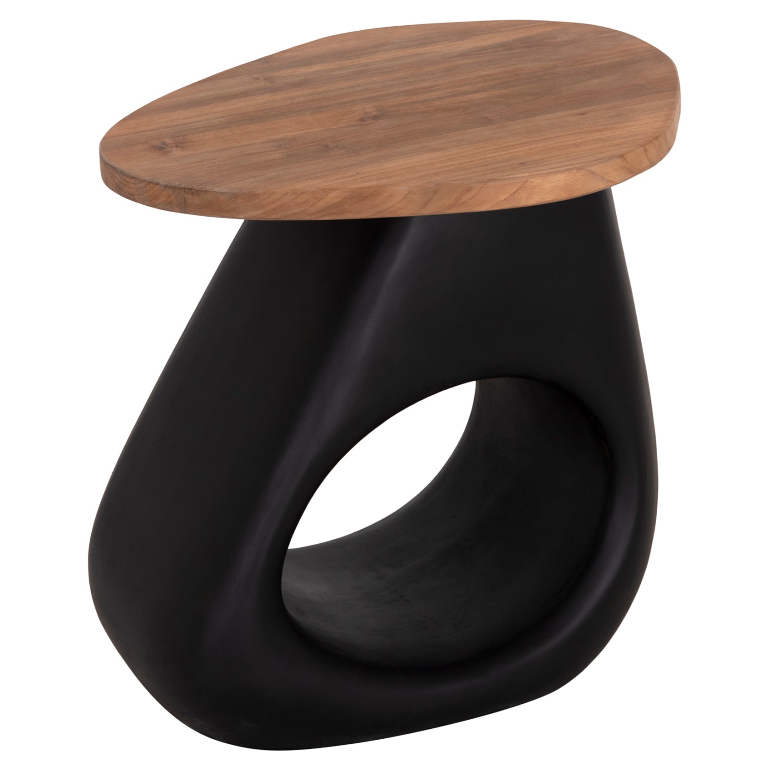ΒΟΗΘΗΤΙΚΟ ΤΡΑΠΕΖΙ AIDA HM4692.01 FIBER CEMENT ΜΑΥΡΟ--ΞΥΛΟ TEAK TOP 47x60x59Υεκ - Pakobazaar