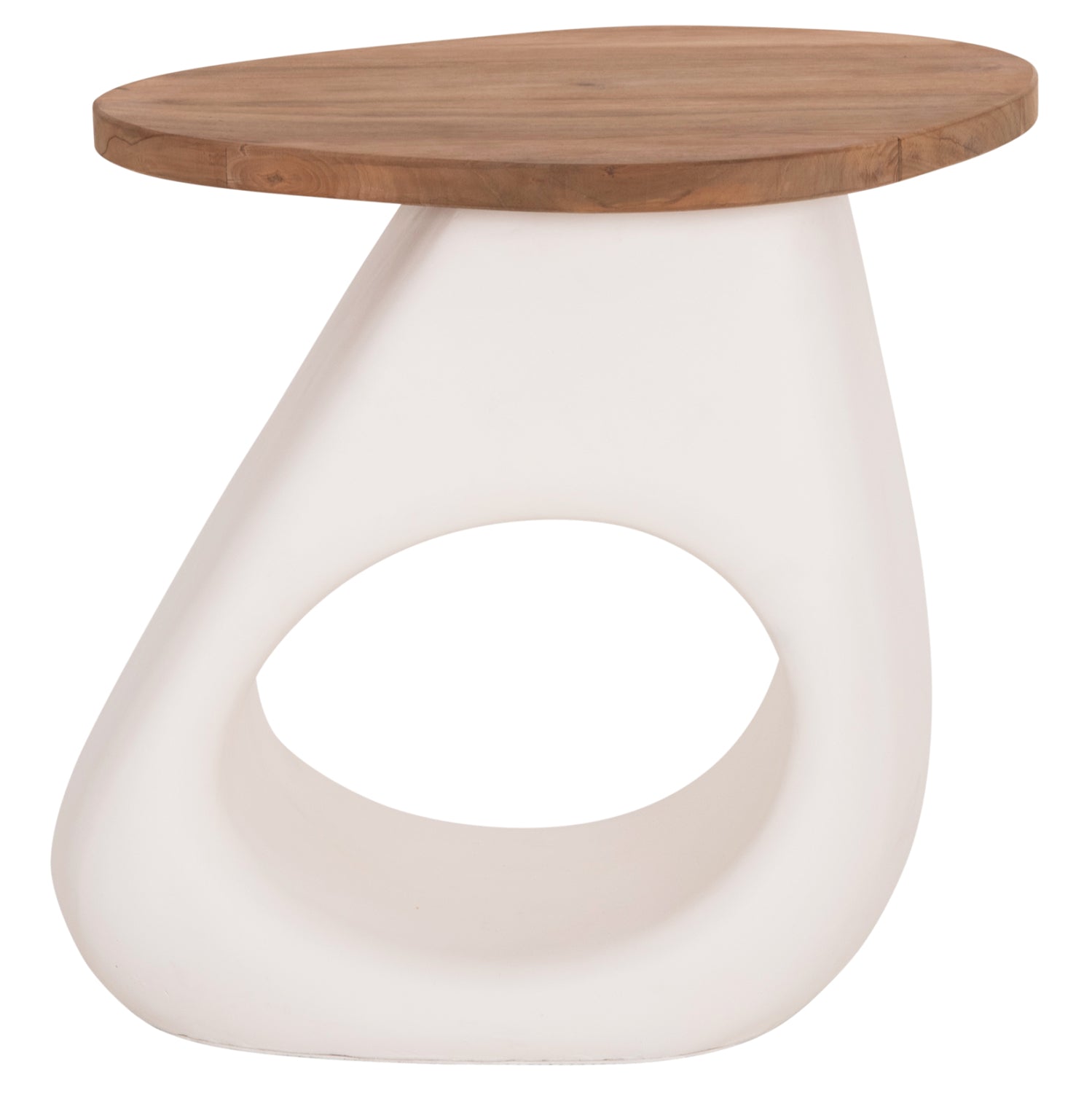 ΒΟΗΘΗΤΙΚΟ ΤΡΑΠΕΖΙ AIDA HM4692.02 FIBER CEMENT ΛΕΥΚΟ--ΞΥΛΟ TEAK TOP 47x60x59Υεκ - Pakobazaar