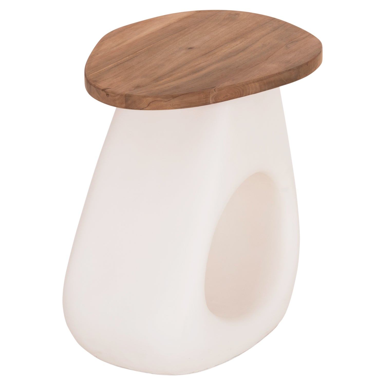 ΒΟΗΘΗΤΙΚΟ ΤΡΑΠΕΖΙ AIDA HM4692.02 FIBER CEMENT ΛΕΥΚΟ--ΞΥΛΟ TEAK TOP 47x60x59Υεκ - Pakobazaar