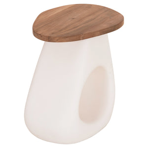 ΒΟΗΘΗΤΙΚΟ ΤΡΑΠΕΖΙ AIDA HM4692.02 FIBER CEMENT ΛΕΥΚΟ--ΞΥΛΟ TEAK TOP 47x60x59Υεκ - Pakobazaar