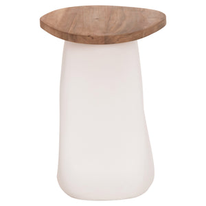 ΒΟΗΘΗΤΙΚΟ ΤΡΑΠΕΖΙ AIDA HM4692.02 FIBER CEMENT ΛΕΥΚΟ--ΞΥΛΟ TEAK TOP 47x60x59Υεκ - Pakobazaar
