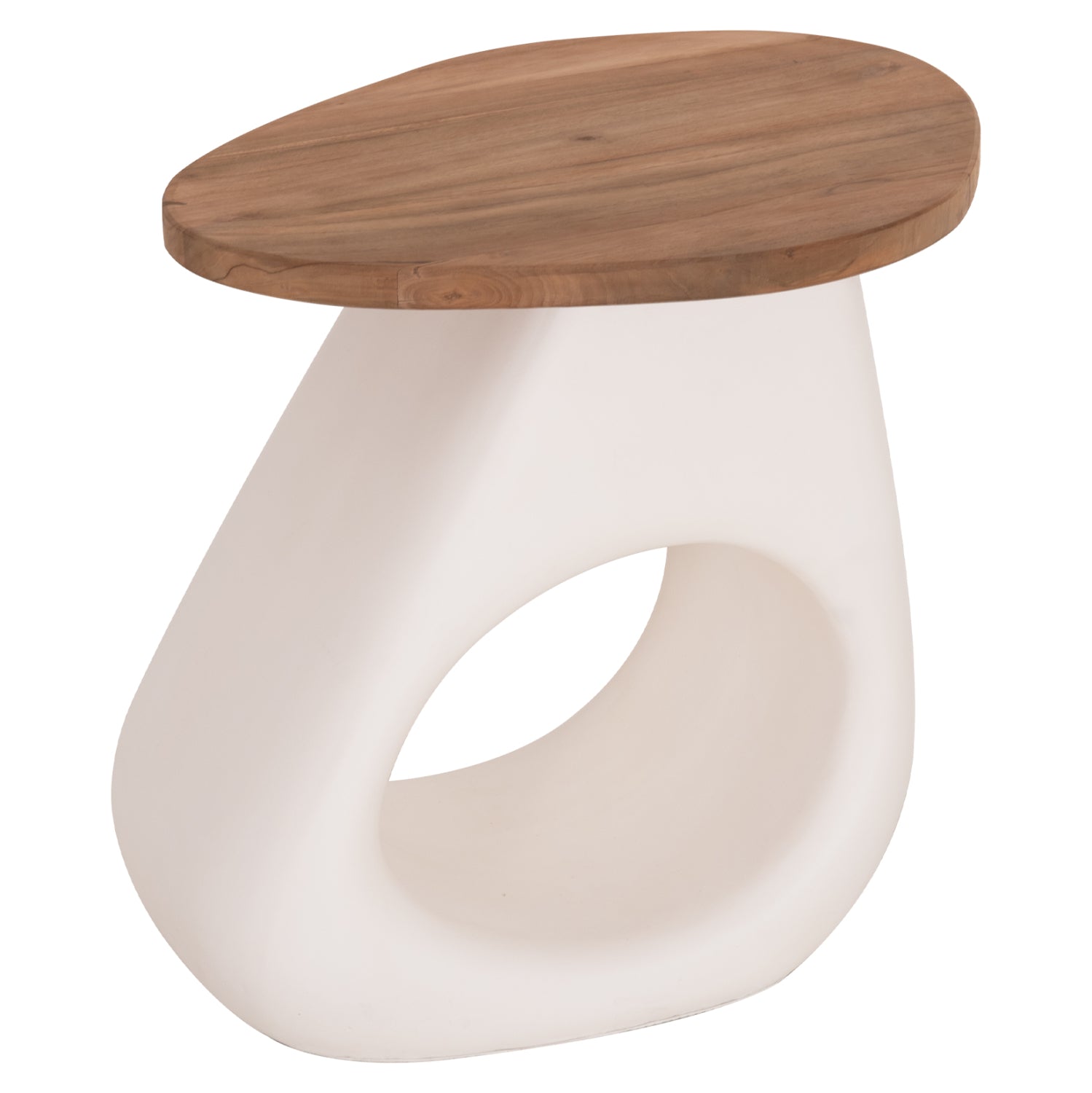 ΒΟΗΘΗΤΙΚΟ ΤΡΑΠΕΖΙ AIDA HM4692.02 FIBER CEMENT ΛΕΥΚΟ--ΞΥΛΟ TEAK TOP 47x60x59Υεκ - Pakobazaar