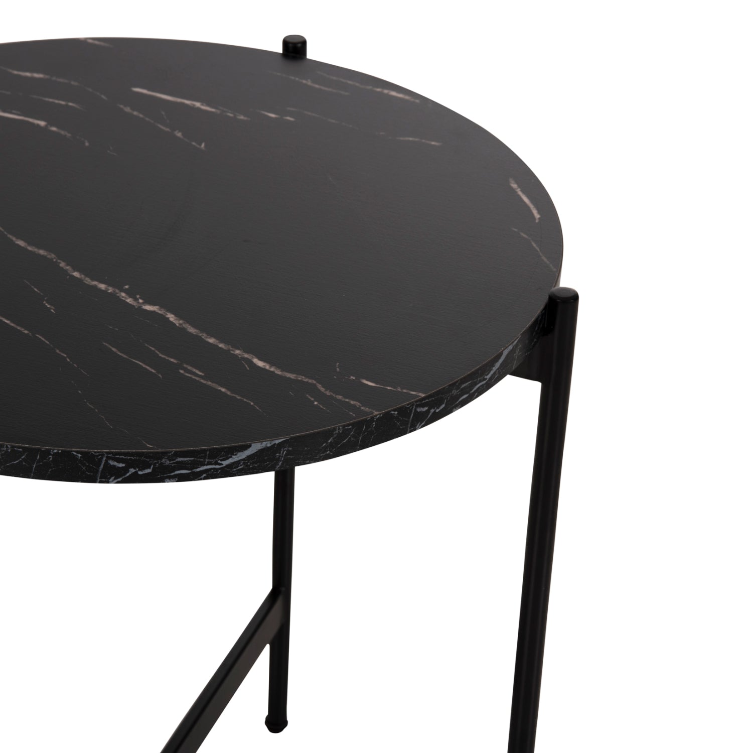 ΒΟΗΘΗΤΙΚΟ ΤΡΑΠΕΖΙ HM9589.01 MDF ΜΑΥΡΟ ΜΑΡΜΑΡΟ-ΜΑΥΡΗ ΜΕΤΑΛΛΙΚΗ ΒΑΣΗ Φ50x55Υεκ. - Pakobazaar