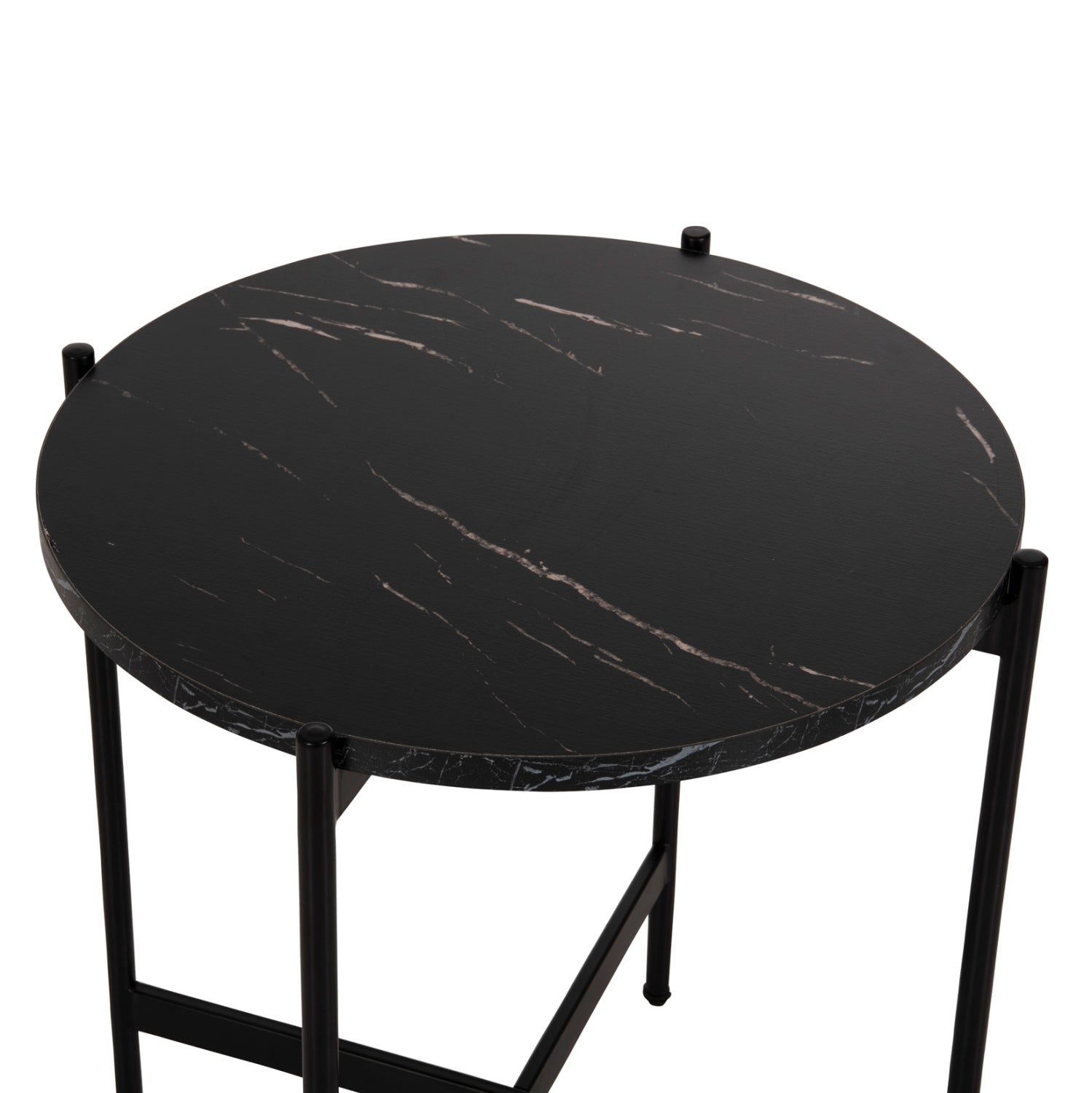 ΒΟΗΘΗΤΙΚΟ ΤΡΑΠΕΖΙ HM9589.01 MDF ΜΑΥΡΟ ΜΑΡΜΑΡΟ-ΜΑΥΡΗ ΜΕΤΑΛΛΙΚΗ ΒΑΣΗ Φ50x55Υεκ. - Pakobazaar