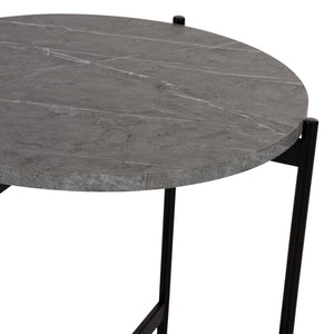 ΒΟΗΘΗΤΙΚΟ ΤΡΑΠΕΖΙ HM9589.02 MDF ΓΚΡΙ ΜΑΡΜΑΡΟ-ΜΑΥΡΗ ΜΕΤΑΛΛΙΚΗ ΒΑΣΗ Φ50x55Υεκ. - Pakobazaar