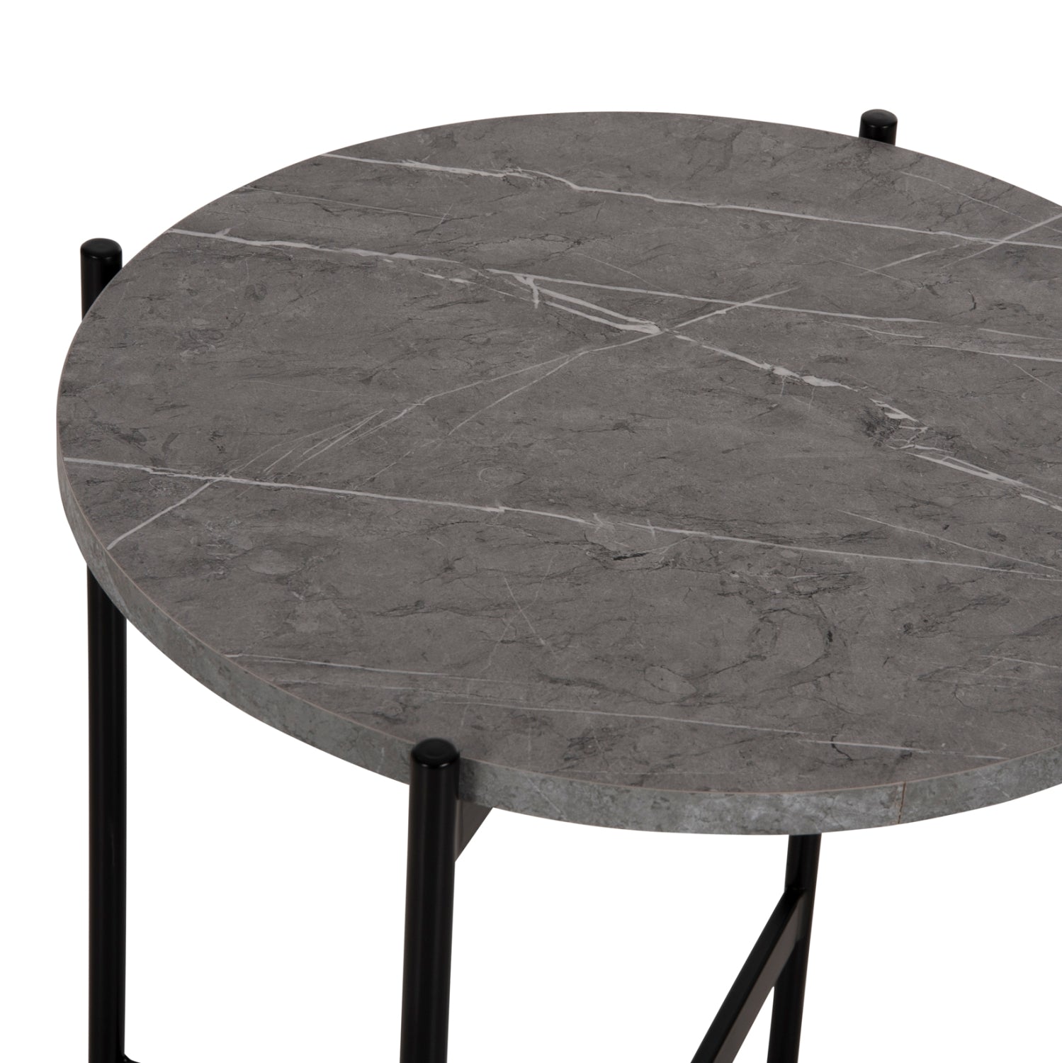 ΒΟΗΘΗΤΙΚΟ ΤΡΑΠΕΖΙ HM9589.02 MDF ΓΚΡΙ ΜΑΡΜΑΡΟ-ΜΑΥΡΗ ΜΕΤΑΛΛΙΚΗ ΒΑΣΗ Φ50x55Υεκ. - Pakobazaar
