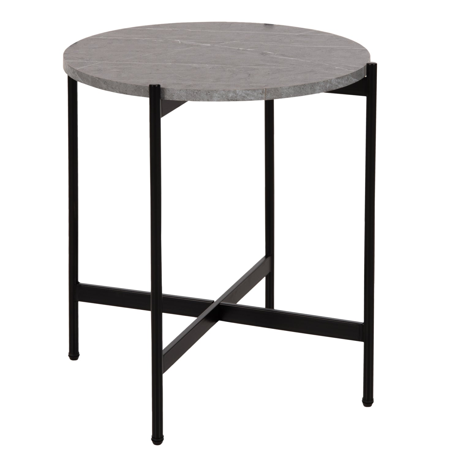 ΒΟΗΘΗΤΙΚΟ ΤΡΑΠΕΖΙ HM9589.02 MDF ΓΚΡΙ ΜΑΡΜΑΡΟ-ΜΑΥΡΗ ΜΕΤΑΛΛΙΚΗ ΒΑΣΗ Φ50x55Υεκ. - Pakobazaar