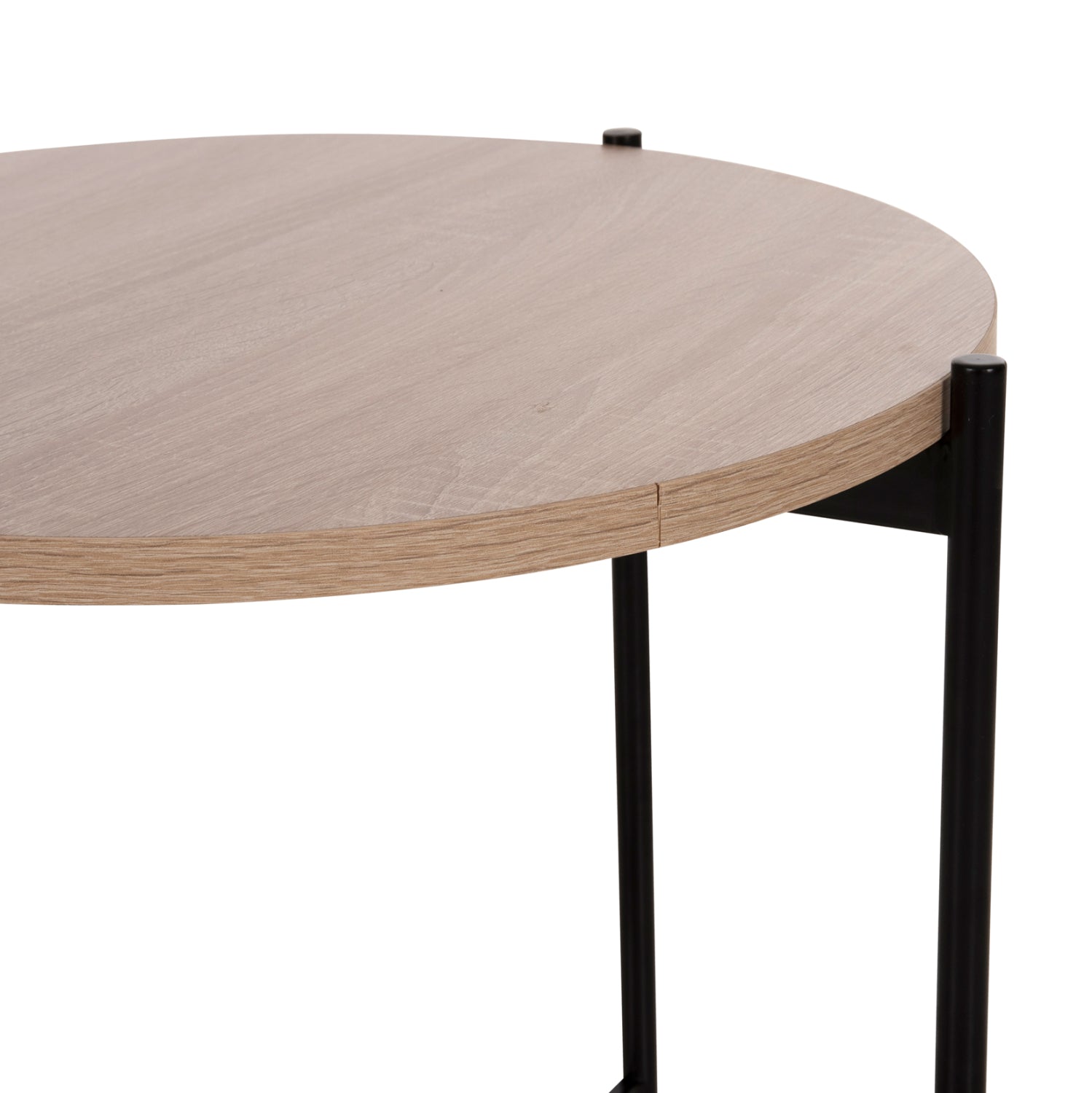 ΒΟΗΘΗΤΙΚΟ ΤΡΑΠΕΖΙ HM9589.03 MDF SONAMA-ΜΑΥΡΗ ΜΕΤΑΛΛΙΚΗ ΒΑΣΗ Φ50x55Υεκ. - Pakobazaar
