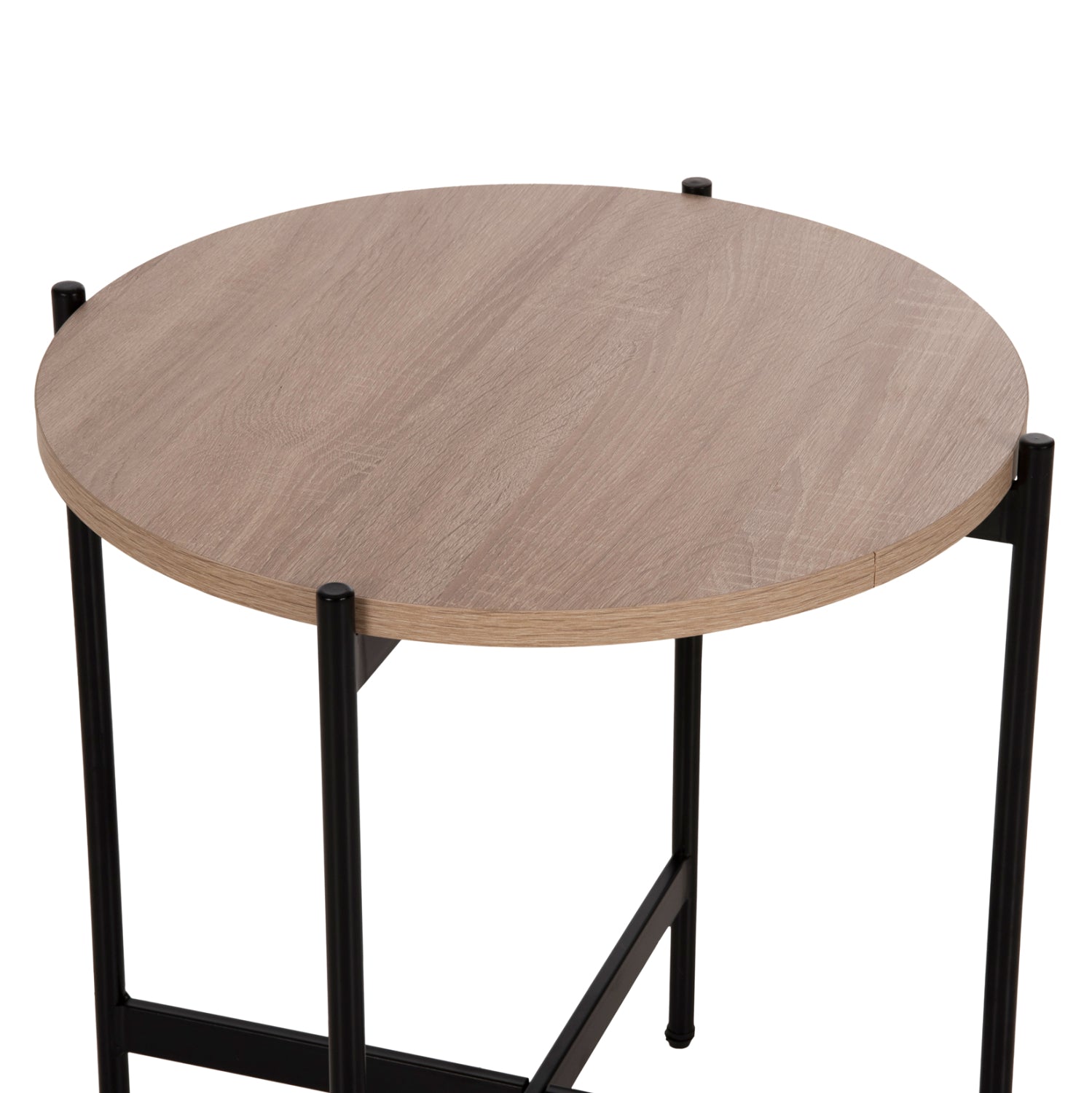 ΒΟΗΘΗΤΙΚΟ ΤΡΑΠΕΖΙ HM9589.03 MDF SONAMA-ΜΑΥΡΗ ΜΕΤΑΛΛΙΚΗ ΒΑΣΗ Φ50x55Υεκ. - Pakobazaar