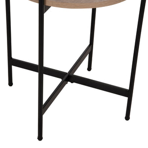 ΒΟΗΘΗΤΙΚΟ ΤΡΑΠΕΖΙ HM9589.03 MDF SONAMA-ΜΑΥΡΗ ΜΕΤΑΛΛΙΚΗ ΒΑΣΗ Φ50x55Υεκ. - Pakobazaar