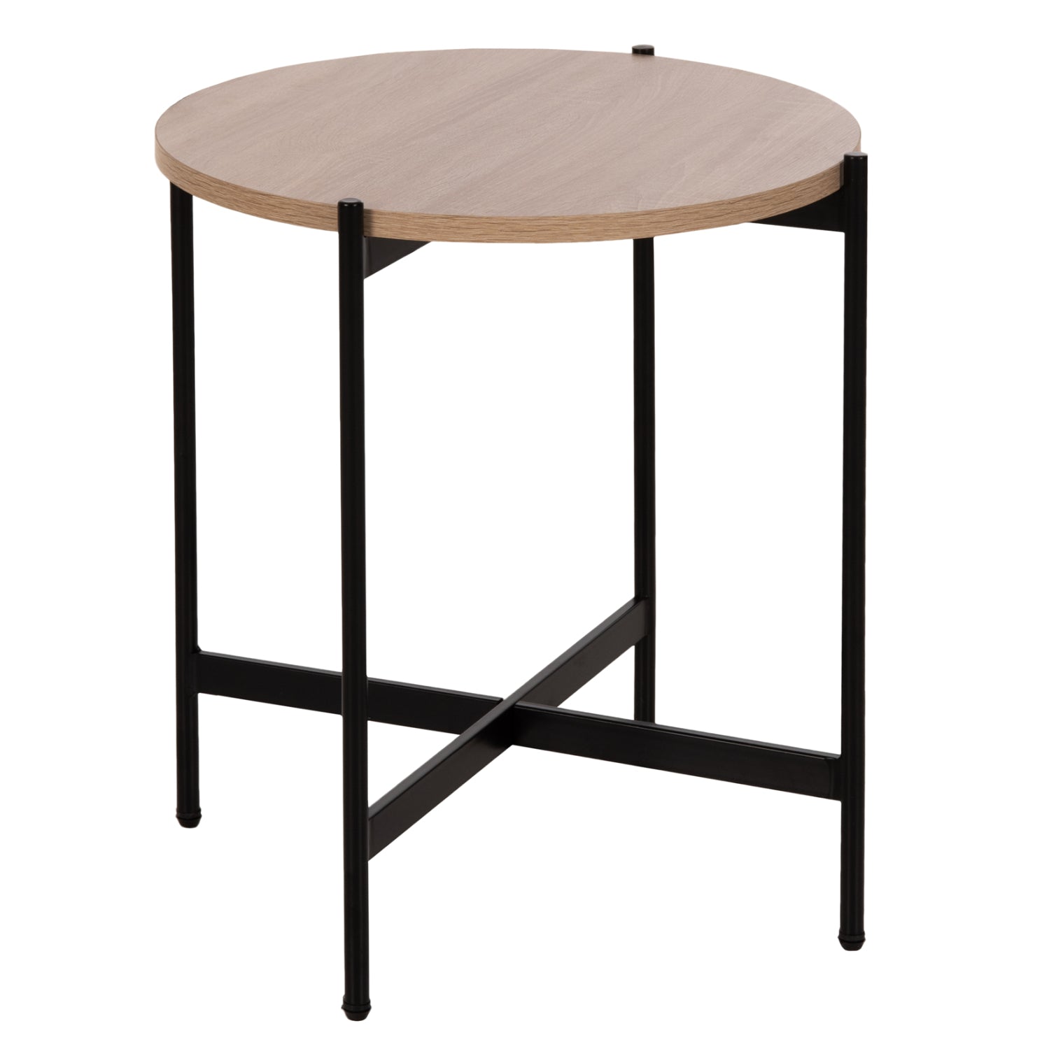 ΒΟΗΘΗΤΙΚΟ ΤΡΑΠΕΖΙ HM9589.03 MDF SONAMA-ΜΑΥΡΗ ΜΕΤΑΛΛΙΚΗ ΒΑΣΗ Φ50x55Υεκ. - Pakobazaar