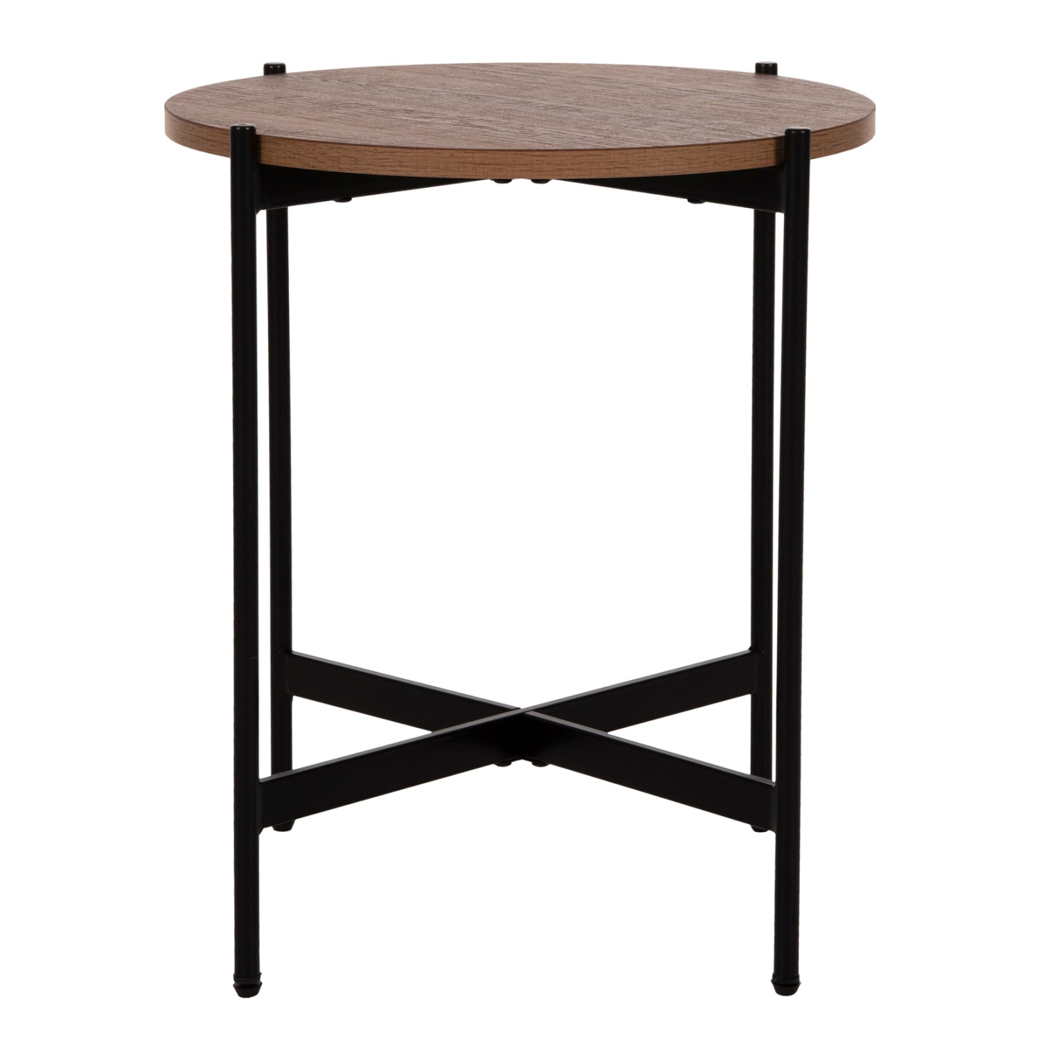 ΒΟΗΘΗΤΙΚΟ ΤΡΑΠΕΖΙ HM9589.04 MDF ΚΑΡΥΔΙ-ΜΑΥΡΗ ΜΕΤΑΛΛΙΚΗ ΒΑΣΗ Φ50x55Υεκ. - Pakobazaar