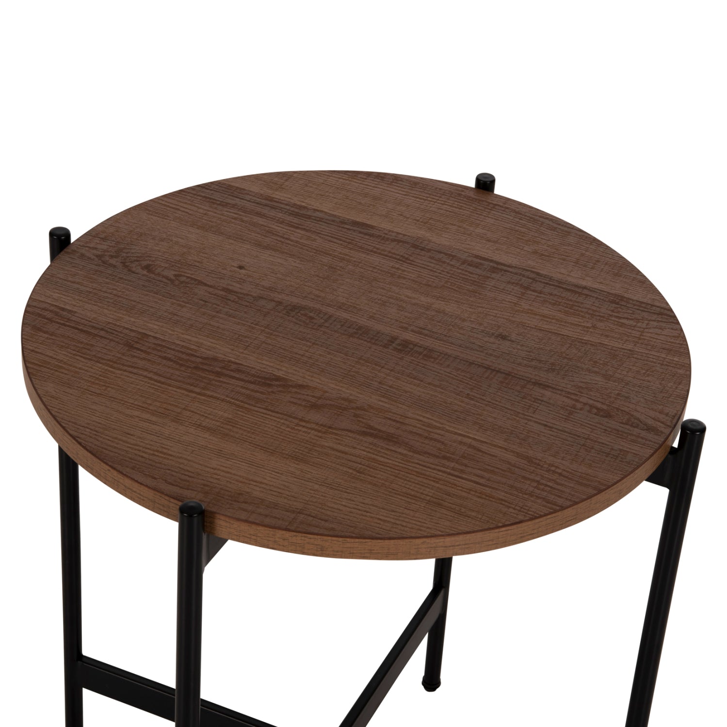 ΒΟΗΘΗΤΙΚΟ ΤΡΑΠΕΖΙ HM9589.04 MDF ΚΑΡΥΔΙ-ΜΑΥΡΗ ΜΕΤΑΛΛΙΚΗ ΒΑΣΗ Φ50x55Υεκ. - Pakobazaar