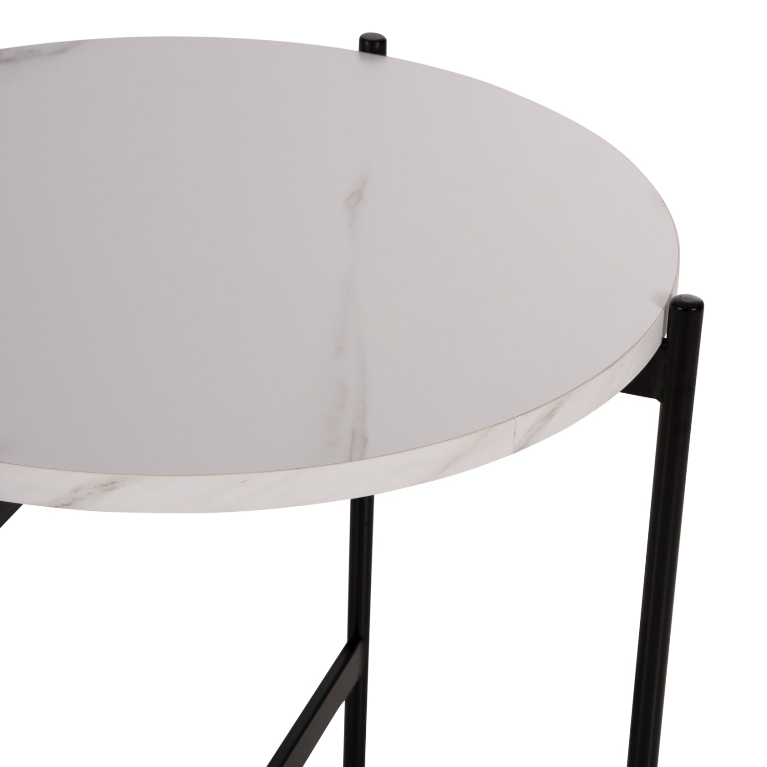 ΒΟΗΘΗΤΙΚΟ ΤΡΑΠΕΖΙ HM9589.05 MDF ΛΕΥΚΟ ΜΑΡΜΑΡΟ-ΜΑΥΡΗ ΜΕΤΑΛΛΙΚΗ ΒΑΣΗ Φ50x55Υεκ. - Pakobazaar