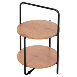 ΒΟΗΘΗΤΙΚΟ ΤΡΑΠΕΖΙ SYLO HM9618.01 MDF ΣΕ ΦΥΣΙΚΟ-ΜΑΥΡΟ ΜΕΤΑΛΛΟ Φ44x66Υεκ. - Pakobazaar