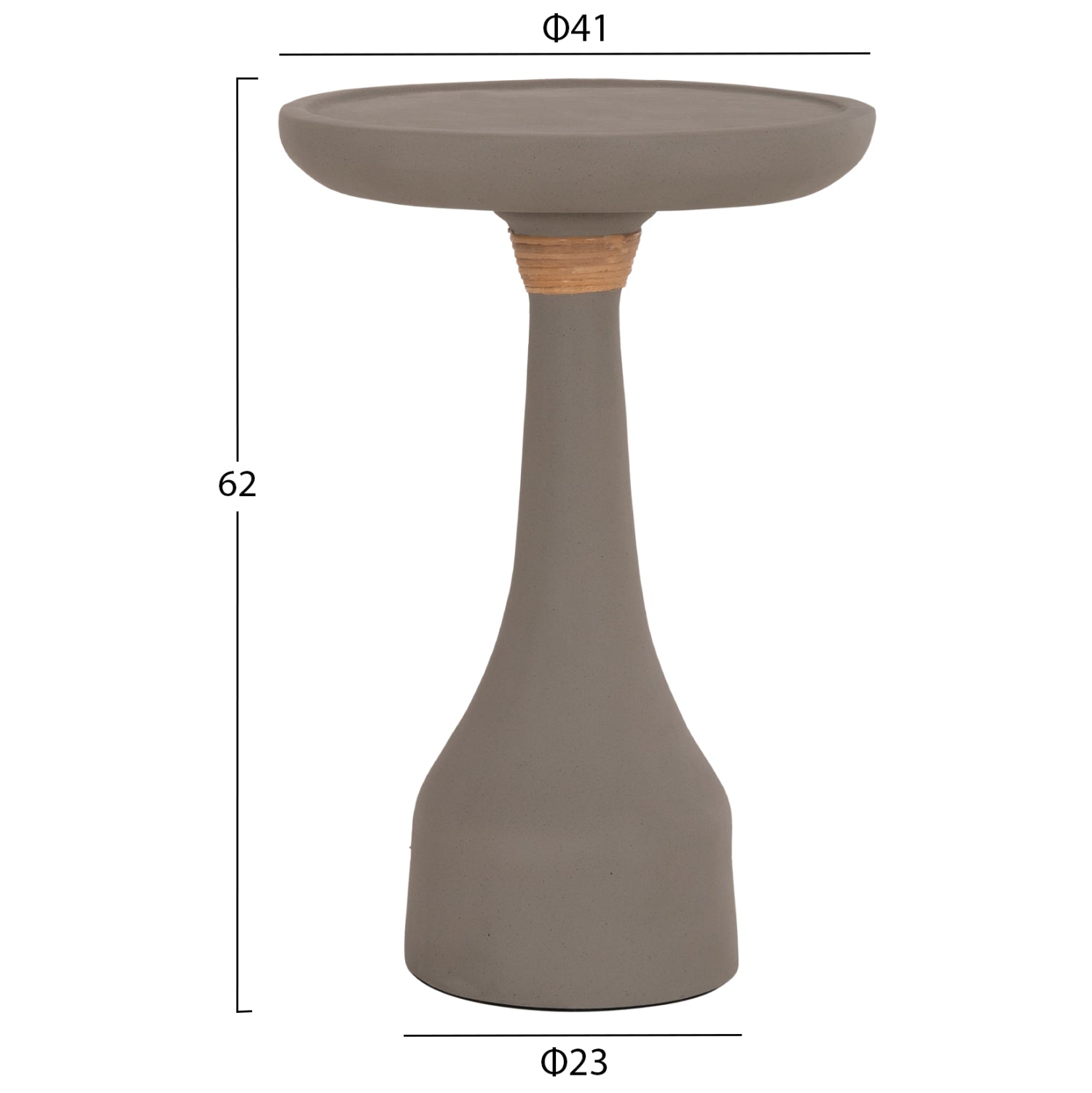 ΒΟΗΘΗΤΙΚΟ ΤΡΑΠΕΖΙ ΓΙΑ ΛΑΜΠΑΤΕΡ TORG HM18170.03 FIBER CEMENT ΓΚΡΙ Φ41x62Υεκ. - Pakobazaar