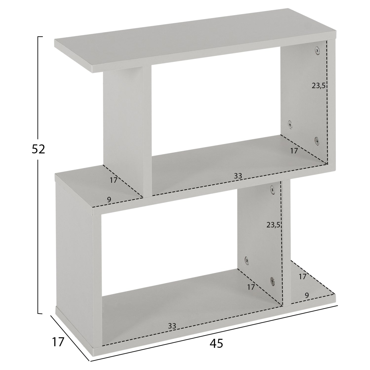 ΒΟΗΘΗΤΙΚΟ ΤΡΑΠΕΖΙ ΜΕ ΡΑΦΙΑ AMABELLA ΜΕΛΑΜΙΝΗ ΛΕΥΚΗ HM8956.13 45x17x52Yεκ. - Pakobazaar