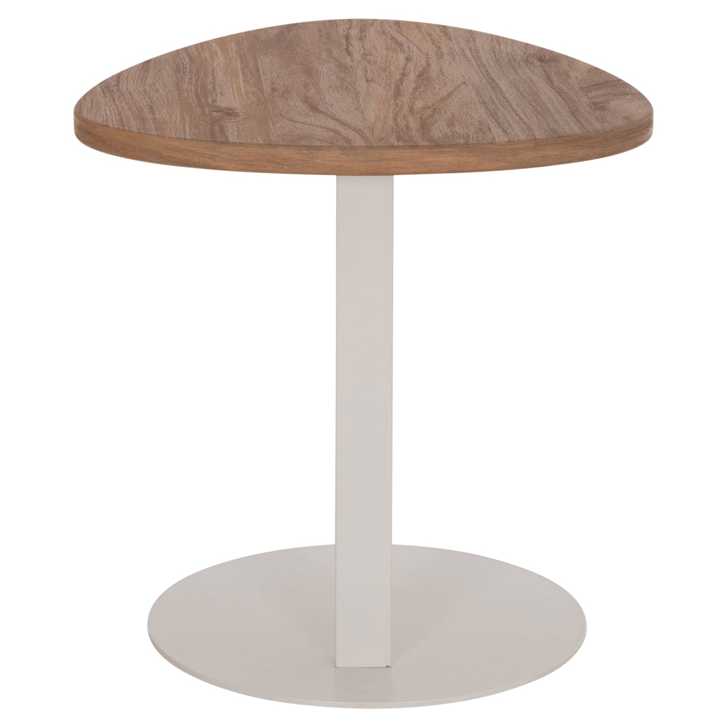 ΒΟΗΘΗΤΙΚΟ ΤΡΑΠΕΖΙ ΟΒΑΛ ALPER HM18328 MDF SONAMA--ΜΕΤΑΛΛΟ ΛΕΥΚΟ 50x50x51Υεκ. - Pakobazaar