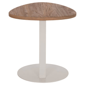 ΒΟΗΘΗΤΙΚΟ ΤΡΑΠΕΖΙ ΟΒΑΛ ALPER HM18328 MDF SONAMA--ΜΕΤΑΛΛΟ ΛΕΥΚΟ 50x50x51Υεκ. - Pakobazaar