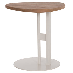 ΒΟΗΘΗΤΙΚΟ ΤΡΑΠΕΖΙ ΟΒΑΛ ALPER HM18328 MDF SONAMA--ΜΕΤΑΛΛΟ ΛΕΥΚΟ 50x50x51Υεκ. - Pakobazaar
