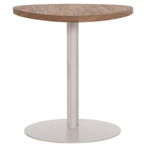 ΒΟΗΘΗΤΙΚΟ ΤΡΑΠΕΖΙ ΟΒΑΛ ALPER HM18328 MDF SONAMA--ΜΕΤΑΛΛΟ ΛΕΥΚΟ 50x50x51Υεκ. - Pakobazaar