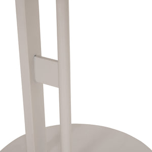 ΒΟΗΘΗΤΙΚΟ ΤΡΑΠΕΖΙ ΟΒΑΛ ALPER HM18328 MDF SONAMA--ΜΕΤΑΛΛΟ ΛΕΥΚΟ 50x50x51Υεκ. - Pakobazaar