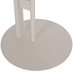 ΒΟΗΘΗΤΙΚΟ ΤΡΑΠΕΖΙ ΟΒΑΛ ALPER HM18328 MDF SONAMA--ΜΕΤΑΛΛΟ ΛΕΥΚΟ 50x50x51Υεκ. - Pakobazaar