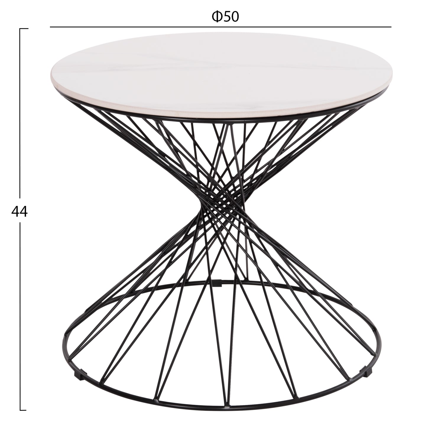 ΒΟΗΘΗΤΙΚΟ ΤΡΑΠΕΖΙ ΣΑΛΟΝΙΟΥ GRESAM HM18039.01 ΚΕΡΑΜΙΚΟ TOP-ΜΕΤΑΛΛΟ Φ50x44Υεκ. - Pakobazaar