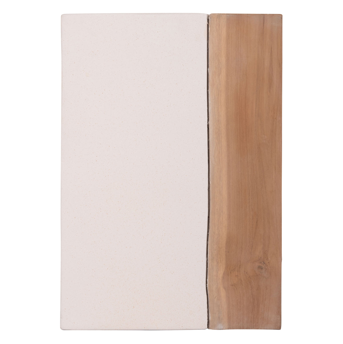 ΒΟΗΘΗΤΙΚΟ ΤΡΑΠΕΖΙ LEIA-ΣΚΑΜΠΟ HM18163.02 FIBER CEMENT ΛΕΥΚΟ-ΞΥΛΟ TEAK 32.5x32.5x46Υεκ. - Pakobazaar