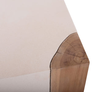 ΒΟΗΘΗΤΙΚΟ ΤΡΑΠΕΖΙ LEIA-ΣΚΑΜΠΟ HM18163.02 FIBER CEMENT ΛΕΥΚΟ-ΞΥΛΟ TEAK 32.5x32.5x46Υεκ. - Pakobazaar