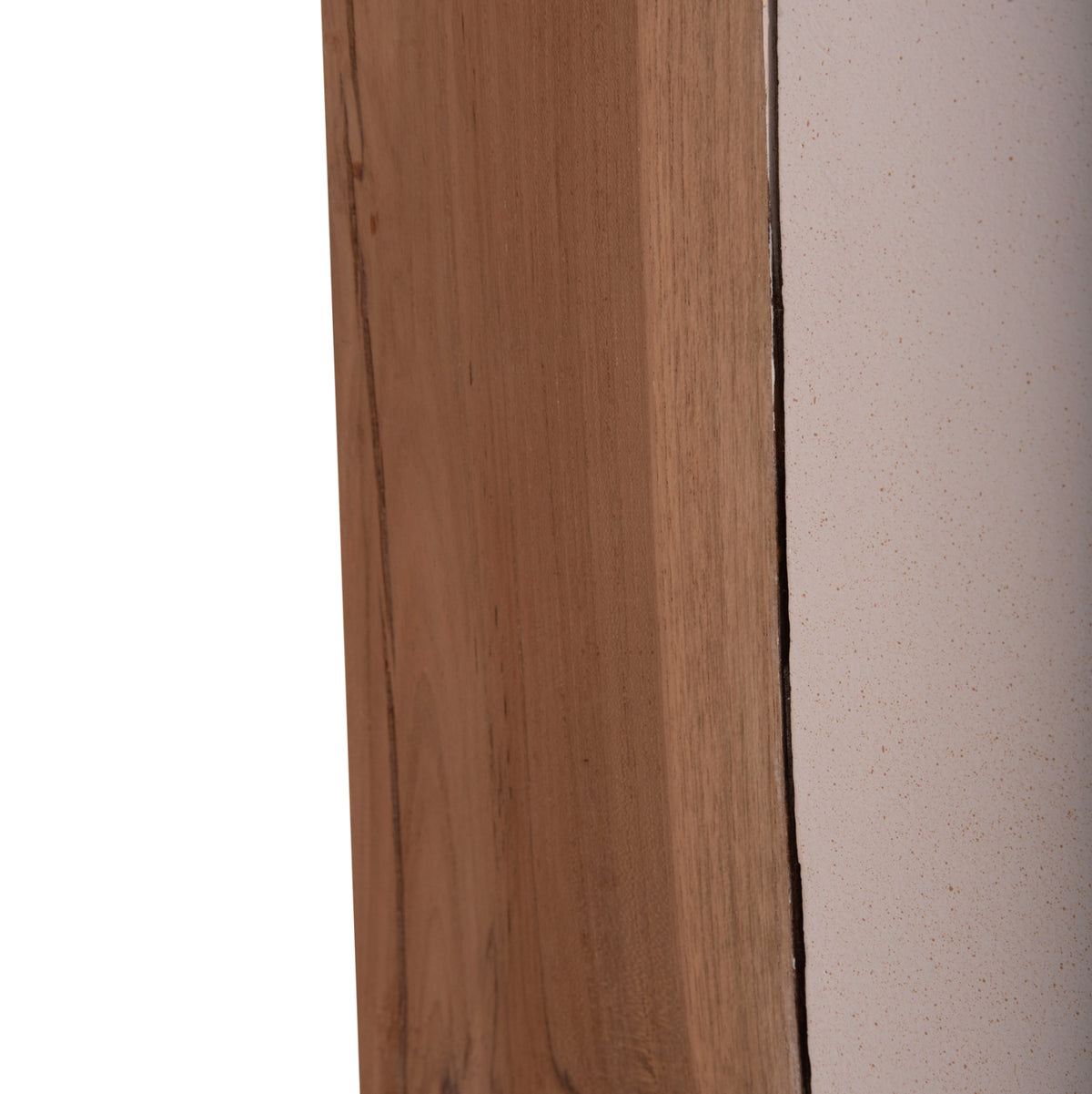 ΒΟΗΘΗΤΙΚΟ ΤΡΑΠΕΖΙ LEIA-ΣΚΑΜΠΟ HM18163.02 FIBER CEMENT ΛΕΥΚΟ-ΞΥΛΟ TEAK 32.5x32.5x46Υεκ. - Pakobazaar