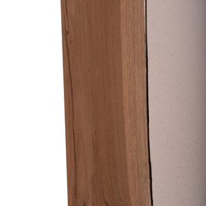 ΒΟΗΘΗΤΙΚΟ ΤΡΑΠΕΖΙ LEIA-ΣΚΑΜΠΟ HM18163.02 FIBER CEMENT ΛΕΥΚΟ-ΞΥΛΟ TEAK 32.5x32.5x46Υεκ. - Pakobazaar