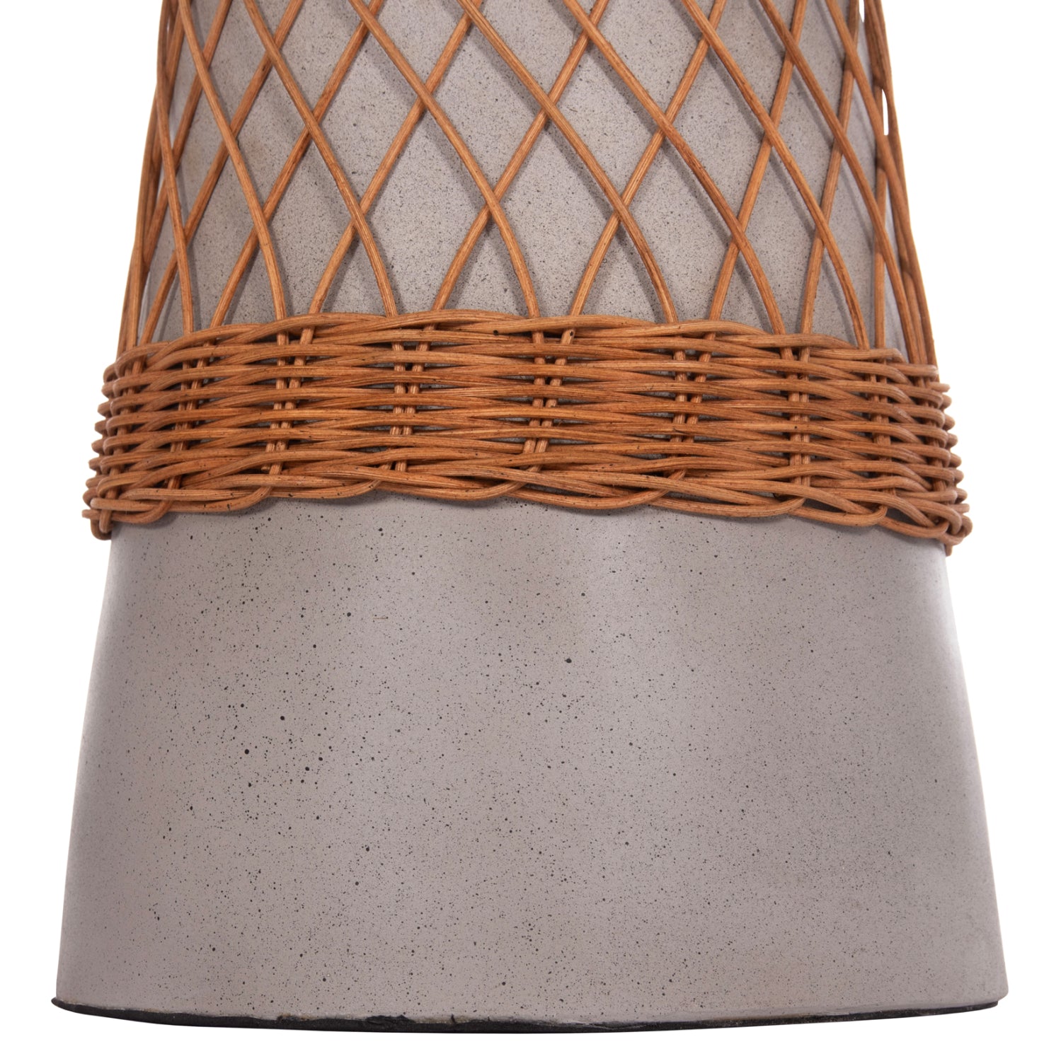 ΒΟΗΘΗΤΙΚΟ ΤΡΑΠΕΖΙ ΣΤΡΟΓΓΥΛΟ DELIA HM18167.03 FIBER CEMENT ΓΚΡΙ & RATTAN Φ40x45Υεκ - Pakobazaar