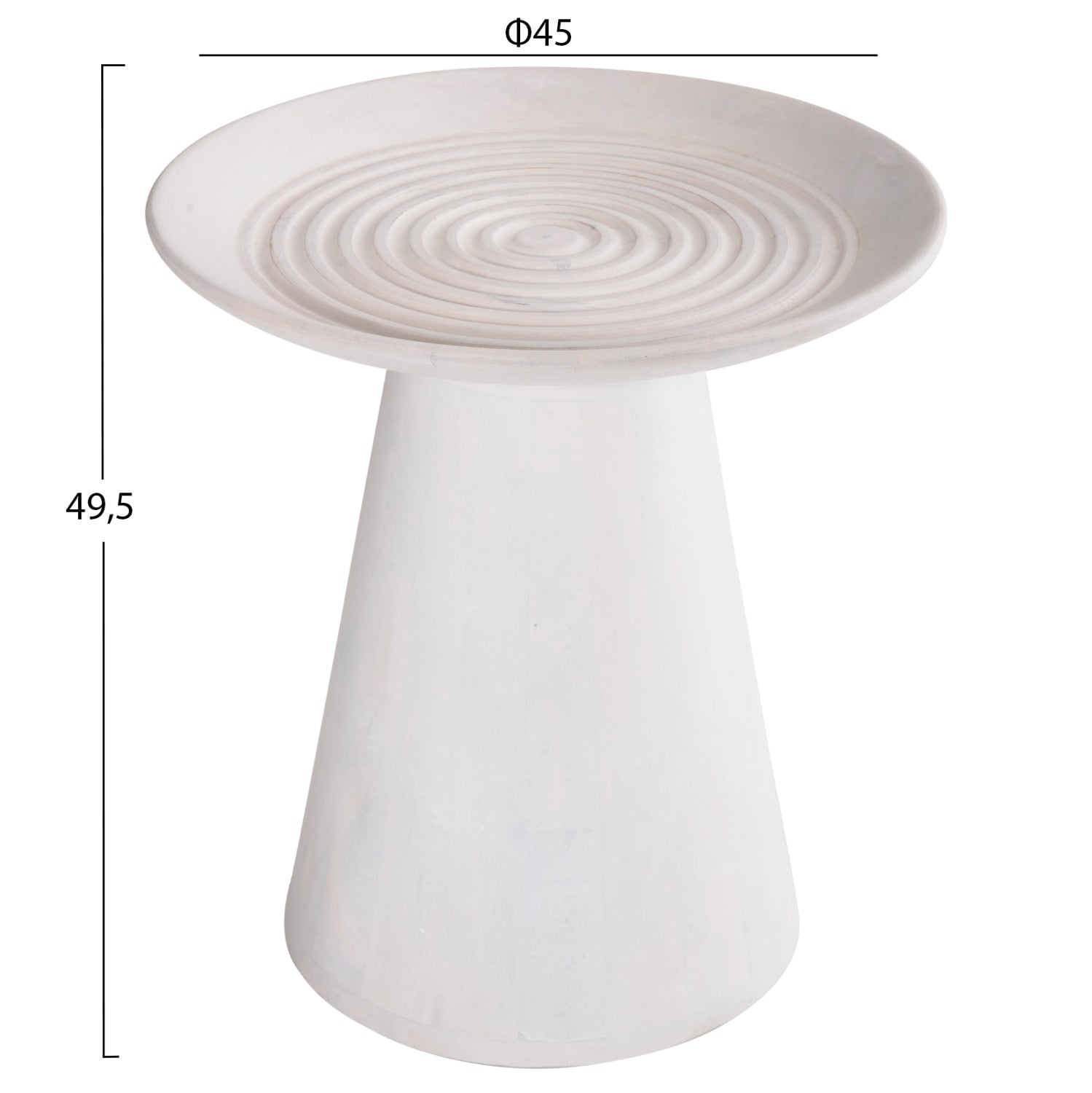 ΒΟΗΘΗΤΙΚΟ ΤΡΑΠΕΖΙ ΣΤΡΟΓΓΥΛΟ ROSS HM9708 ΜΑΣΙΦ ΞΥΛΟ MANGO ΣΕ ΛΕΥΚΟ Φ45x48Υεκ. - Pakobazaar