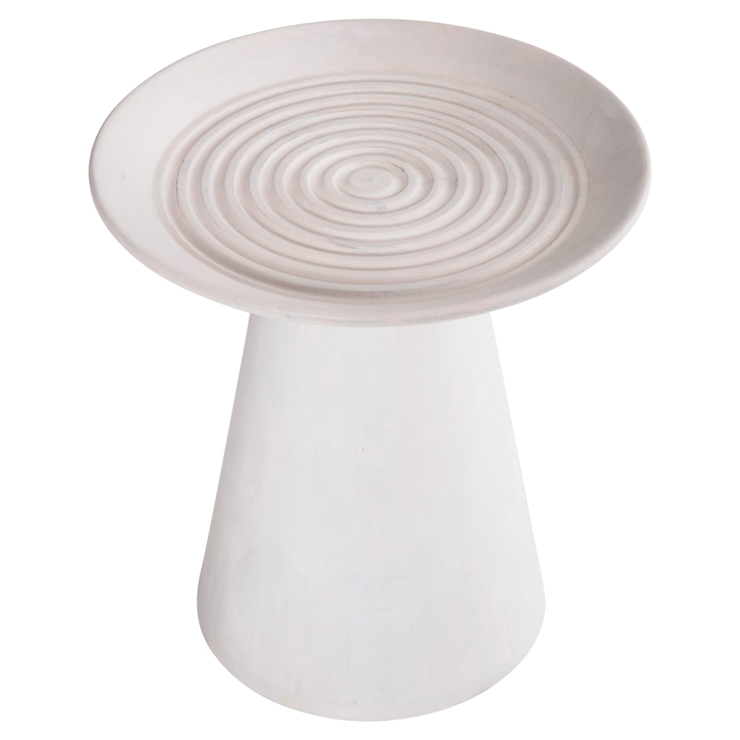 ΒΟΗΘΗΤΙΚΟ ΤΡΑΠΕΖΙ ΣΤΡΟΓΓΥΛΟ ROSS HM9708 ΜΑΣΙΦ ΞΥΛΟ MANGO ΣΕ ΛΕΥΚΟ Φ45x48Υεκ. - Pakobazaar